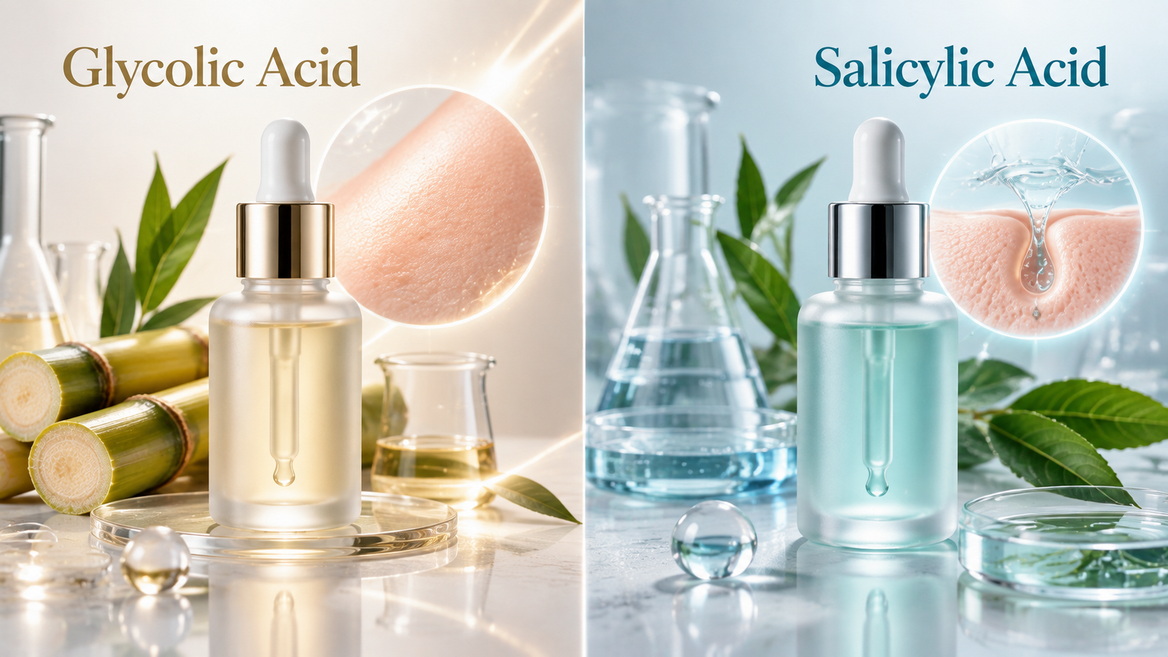 Glycolic Acid Vs Salicylic Acid Skincare Guid Glycolic Acid Vs Salicylic Acid Skincare Guid